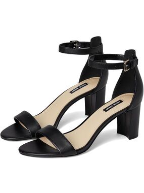 Nine West Black Ankle-Strap Block Heel Sandals